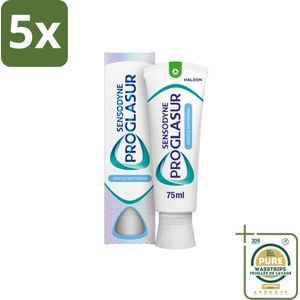 5 x Sensodyne - Tandpasta - Proglasur Gentle Whitening - Tandglazuur Versterkend - 75 ml - Grootverpakking - Tandpasta - Tandglazuur - Tanderosie - Witte Tanden - Fluoride