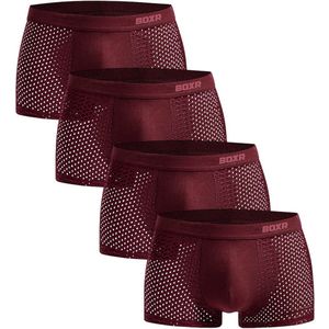 BOXR Boxershort Heren 4 Pack - Bamboe Ondergoed Heren - Duurzaam & Ademend - Zijdezacht - Perfecte Pasvorm - Heren Ondergoed - Onderbroeken Heren - Ideaal voor Dagelijks Gebruik & Sport - Maat S