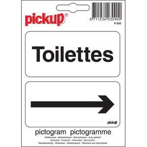 Pickup Pictogram 10x10 cm - Toilettes met pijl WC