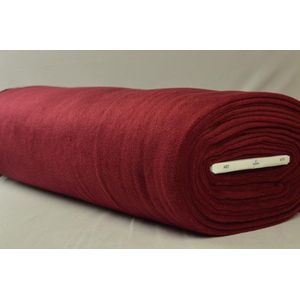 Fleece stof - Bordeaux rood - 10 meter