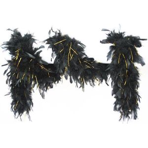Boa goud met zwarte sliertjes 65gram 180cm lang