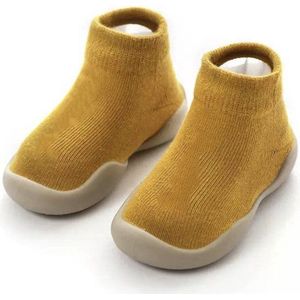Antislip baby schoentjes - eerste loopschoentjes - schoenmaat 22-23 - 18-24 maanden (14cm) - geel - Completebabyuitzet