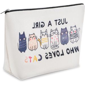 Vrouwen schattige kattenmake-uptas voor kattenmoeders - Wit