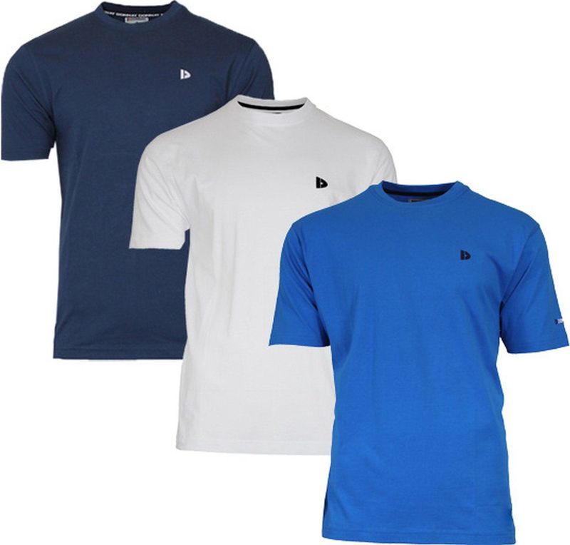 3-Pack Donnay T-shirt (599008) - Sportshirt - Heren - Navy White Active Blue