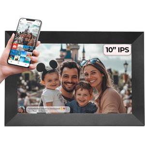 Digitale Fotolijst 10.1 inch - HD - Frameo App - WiFi - IPS Touchscreen - 16GB Geheugen