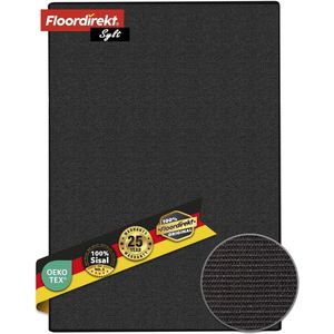 FLOORDIREKT Tapijtloper op Maat Gemaakt Sylt - Gemaakt van Sisal - Brug voor Binnenruimtes - Modern Woonvloerkleed - Zwart - 66 x 350 cm