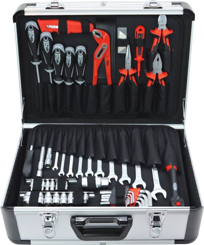 FAMEX 702-L - Aluminium Gereedschapskoffer - Robuust - 26 Insteekzakken - Max. Draagkracht 30 kg - 460 x 355 x 180 mm