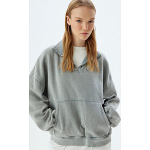Koton - Sweatshirt - Stone Grey - Effen - Losse Pasvorm