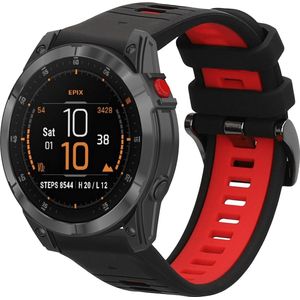kwmobile horlogebandje geschikt voor Garmin Epix 2 polsband - Smartwatch bandje van TPU - Activity tracker horloge band in zwart / rood