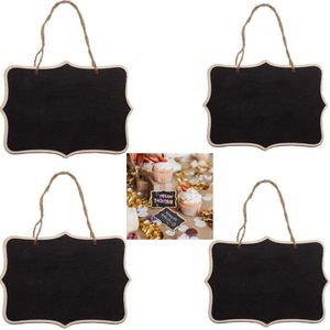 Hangende krijtbordetiketten - Set van 4 mini-bordbordjes 16 x 12 cm