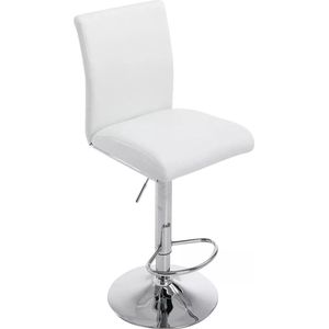 In And OutdoorMatch Barkruk Shanelle - Met rugleuning - Set van 1 - Ergonomisch - barstoelen - Keuken - White - 95-110cm