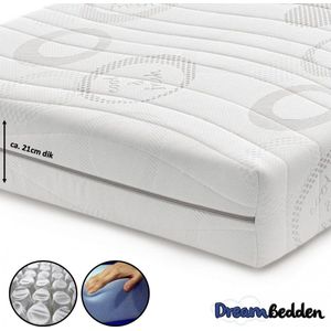 Matras 90x210 - HR 45 Koudschuim - Pocketvering 9-zones - Cool & Fresh -  ca. 21cm dik