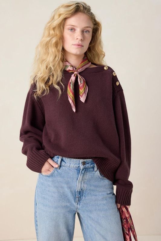 Sissy-Boy - Vesten - Donkerbruin - Met Gouden Knopen