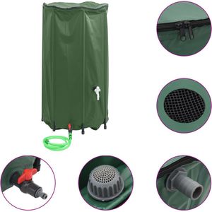 vidaXL Watertank - Opvouwbaar - 380L - PVC - Groen Regenwateropvang - Wateropslag - Irrigatie - Tuinaccessoires - Pvc Container