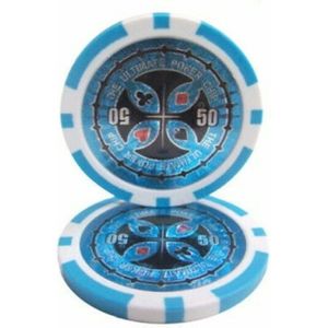 Ultimate pokerchip 11.5g - Value 50 - 25st. - Texas Hold'em Poker Chips - Fiches voor Pokeren