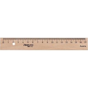 Aristo liniaal - 17cm - hout - met metaalinleg - AR-23317