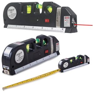 Laserwaterpas- 3 Verschillende Lasers- Inclusief Rolmaat 2,50 cm- Klussen- Waterpas met Laser- Torpedo waterpas