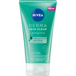 NIVEA Derma Skin Clear Gezichtsscrub - 3 x 150 ml - Voordeelverpakking
