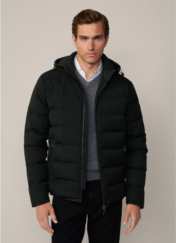 Hackett London - Hybrid Puffer Coat - Donkergroen - Gewatteerde Jas
