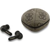 Guess 4G Script Logo ENC TWS Oordopjes – ENC – draadloos – PU‑leer afwerking – Bruin