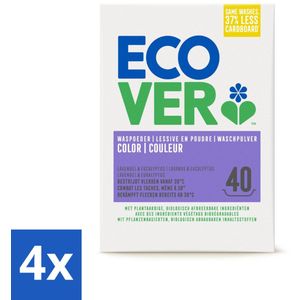 Ecover - Waspoeder Color - Voor gekleurde was - 3 kg - 40 wasbeurten - Voordeelverpakking - 4 stuks