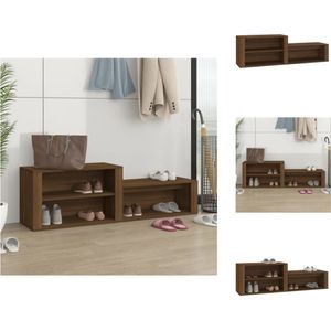 vidaXL Schoenenkast - Bruineiken - 150 x 35 x 45 cm (B x D x H) - Schoenenkast