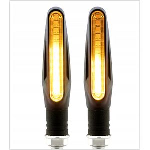Dynamische Motor Richtingaanwijzers - 12 LEDs - Oranje - Wit licht - 2 stuks