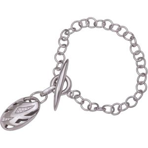 Orphelia ZA-1901 - Armband T-Lock met Bedel - Zilver 925 - Zirconium - 18 Cm
