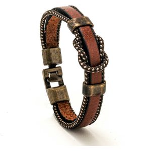 Lederen Heren Armband - Handgemaakt - Bruin met Koord - Armband Mannen - Mannen Cadeautjes - Valentijn Cadeautje voor Hem - Valentijnsdag Cadeau