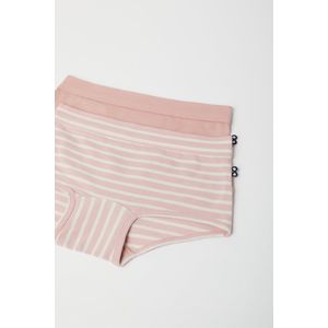 Woody meisjes duopack short - oudroze/wit gestreept + effen - 222-1-SHD-Z/065 - maat 92