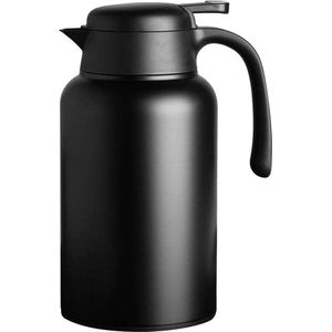 2L zwarte thermoskan 304 roestvrij staal dubbelwandige vacuüm geïsoleerde koffiepot koffiepot koffiestamper, sap/melk/thee isolatiepan