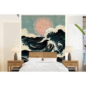 Vintage - Zee - Golven - Zon - Behangpapier