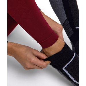 FALKE - Maximum Warm Long W - Thermobroek - Rood Merlot 8117 Stripe