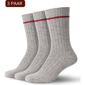 Sukats® The Norwegians - 3 Paar - Noorse Sokken met badstofzool - Maat 39-42 - Grijs - Dames en Heren - Nordic Socks - Warme Sokken - Wintersokken - Wollen Sokken - Scandinavische Sokken - Verwarmde Sokken