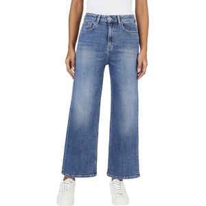 Pepe Jeans - Lexa - Damesjeans - Medium Blauwe Wassing - Hoge Taille - Wijde Jeans