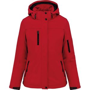 Kariban Gewatteerde softshell damesparka met capuchon K651 - Red - XS