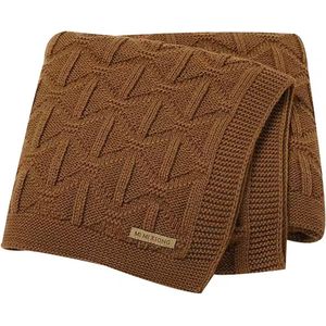 IL BAMBINI bruine gehaakte babydeken - 100% acryl extra zacht 100x80cm - Pluisvrije deken - babydekentjes voor wieg of ledikant - kraamcadeau