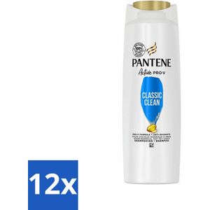 Pantene - Shampoo - Classic Clean - Verfrissende Reiniging - Voor Normaal Haar - 225 ml - Voordeelverpakking - 12 stuks