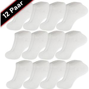 Blacktag - Enkelsokken - Sokken - Sneakersokken - Maat 36/40 - 12 Paar - Wit – Katoen