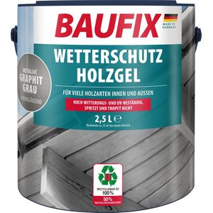 BAUFIX Houtbeschermende Gel- Beits grafietgrijs Metallic 2,5 Liter