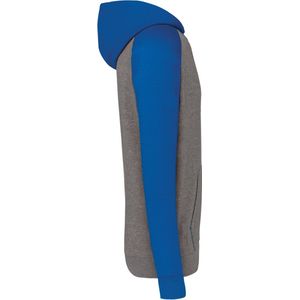 SportSweatshirt Kind 8/10 years (8/10 ans) Proact Lange mouw Grey heather/Sporty royal blue 65% Polyester, 35% Katoen