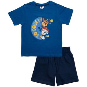 Paw Patrol - Kinderpyjama Set - Blauw - Korte Mouwen met Broek - 110-116