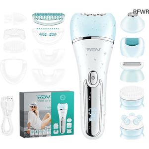 RFWR® 6-in-1 Draadloze Epilator voor Vrouwen - Gezicht, Benen, Oksels - Nat en Droog - Professionele Ontharing