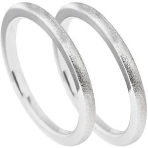 Diamonfire - Zilveren ring zonder steen Maat 17.5 - 2 gematteerde aanschuifringen