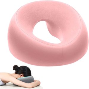 Gezichtskussen Voor Massage - Massagekussen - Traagschuim Gezichtskussen - Hoofdsteun - Kussen Met Gat - U-Vormig Dutje - Hoofdsteun Massagetafel - Massagekussen Voor Kind En Volwassenen - Voor Schoonheidsbehandelingen - Voor Massagetafels - Roze