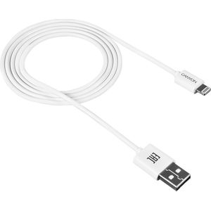 Canyon CFI -1 USB naar Lightning Cable 5W 1mtr Wit - iPhone -laderkabel - USB tot bliksem - Adapter + gegevenskabel - 1 meter lang - Hoogwaardige materialen - Compatibel met iPhone 5/6/7