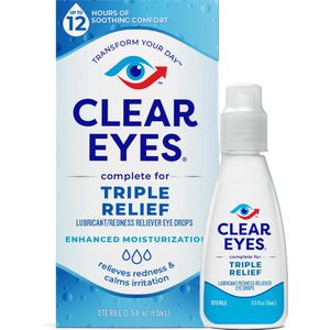 Clear Eyes - Triple Action - Redness Reliever Eye Drops - Verlichting voor Droge, Rode en Geïrriteerde Ogen- 15 ml