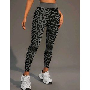 Sport legging luipaard grijs - maat S
