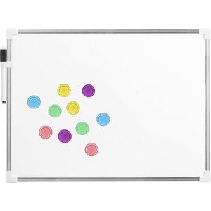 Whiteboard/memobord magnetisch - met marker en magneten - pastel kleuren - 30 x 40 cm