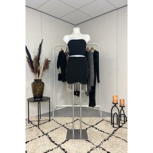 Daley | Diamond Fringe Skirt - Zwart - Maat XL